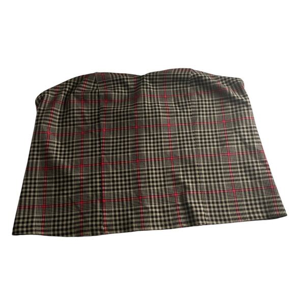Y2K Plaid Strapless Tube Top Torrid Plus Size 4 Red Black Checkered - Picture 2 of 6